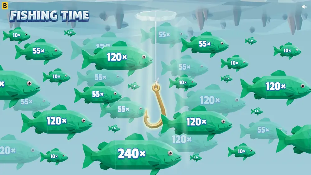Green fish under the ice in Fishing Time